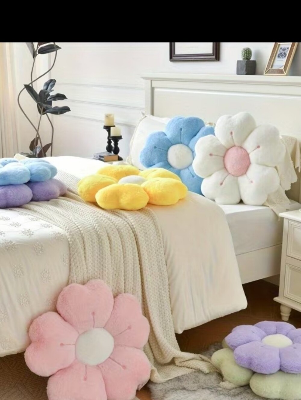 Pink Daisy Home Accent Pillow. 13"